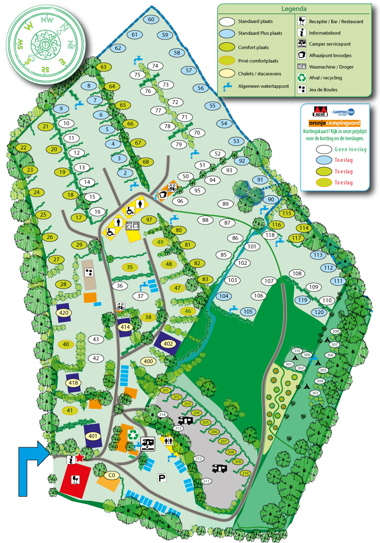 Plattegrond van Camping Kuiperberg in Ootmarsum