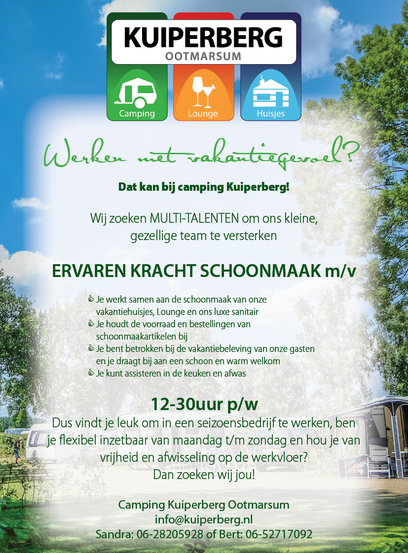 Vacature Camping Kuiperberg in Ootmarsum